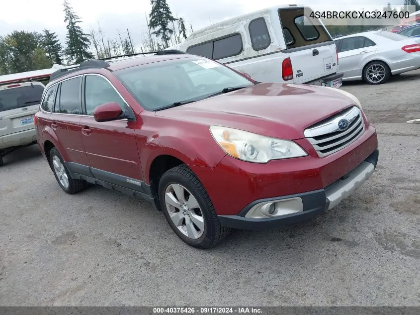 4S4BRCKCXC3247600 2012 Subaru Outback 2.5I Limited