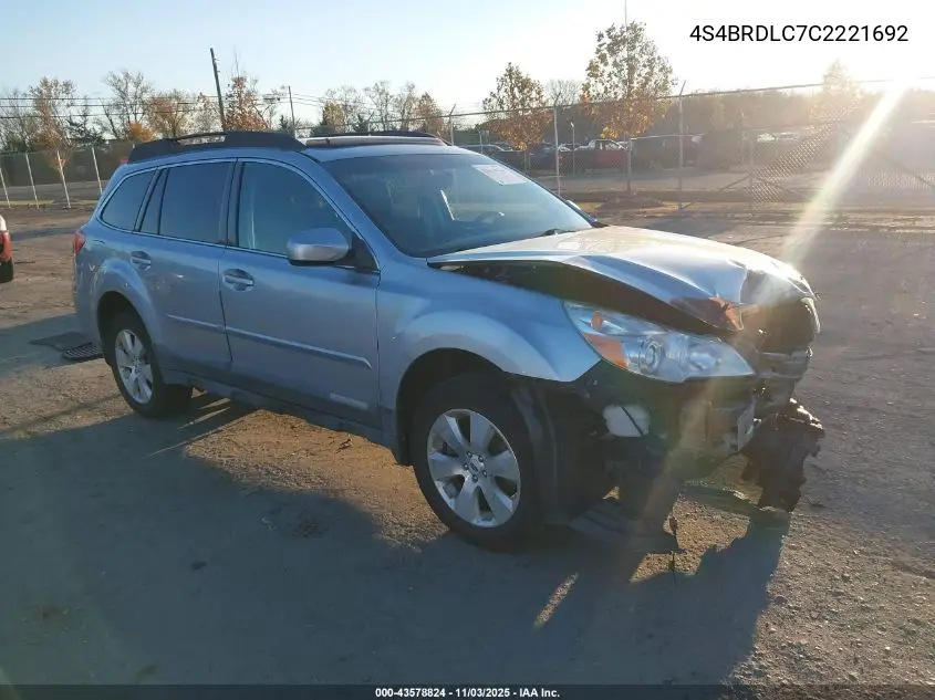 4S4BRDLC7C2221692 2012 Subaru Outback 3.6R Limited