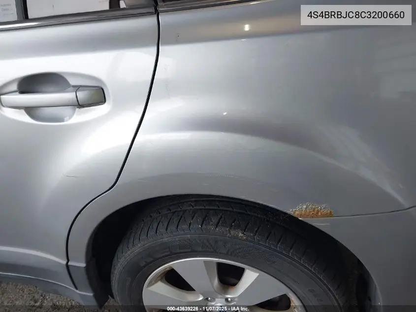 4S4BRBJC8C3200660 2012 Subaru Outback 2.5I Limited