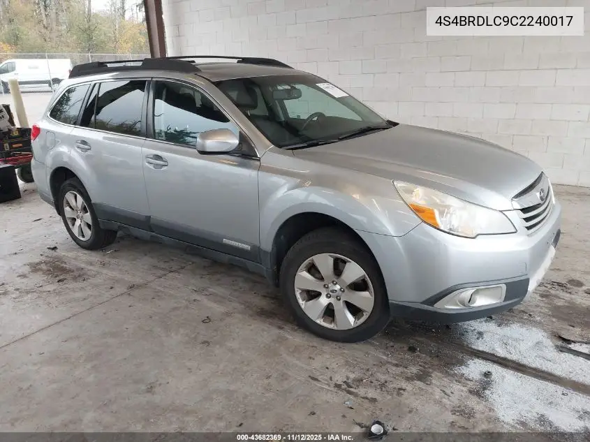 4S4BRDLC9C2240017 2012 Subaru Outback 3.6R Limited