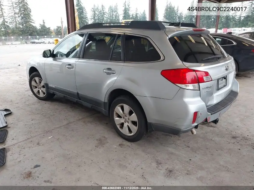 4S4BRDLC9C2240017 2012 Subaru Outback 3.6R Limited