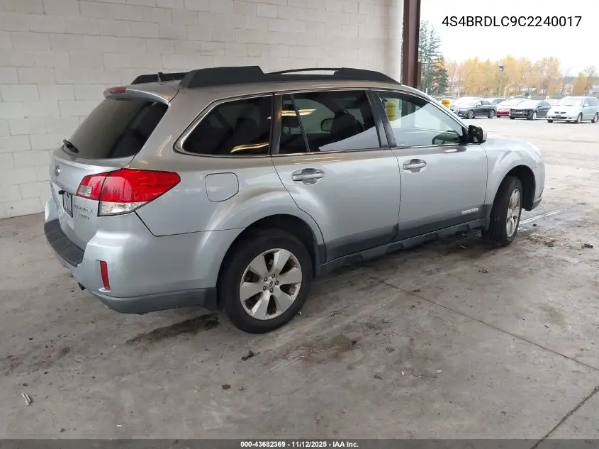 4S4BRDLC9C2240017 2012 Subaru Outback 3.6R Limited