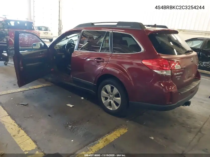 4S4BRBKC2C3254244 2012 Subaru Outback 2.5I Limited
