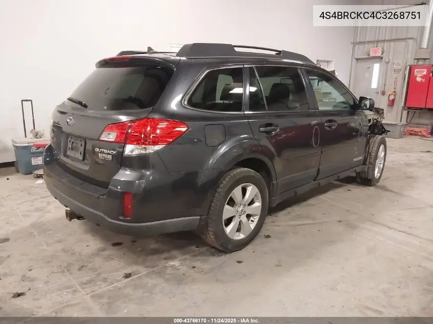 4S4BRCKC4C3268751 2012 Subaru Outback 2.5I Limited
