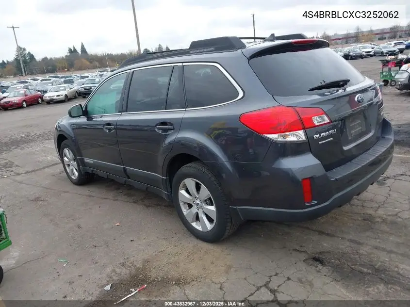 4S4BRBLCXC3252062 2012 Subaru Outback 2.5I Limited