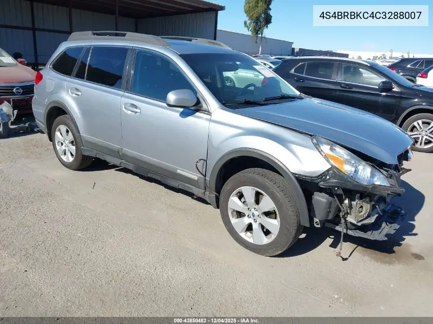 4S4BRBKC4C3288007 2012 Subaru Outback 2.5I Limited