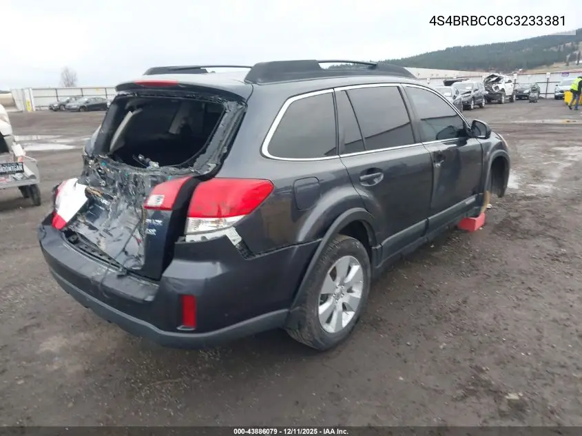 4S4BRBCC8C3233381 2012 Subaru Outback 2.5I Premium