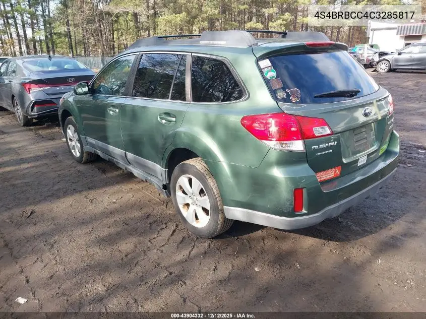 4S4BRBCC4C3285817 2012 Subaru Outback 2.5I Premium