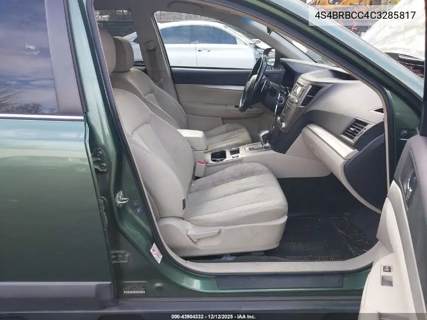 4S4BRBCC4C3285817 2012 Subaru Outback 2.5I Premium