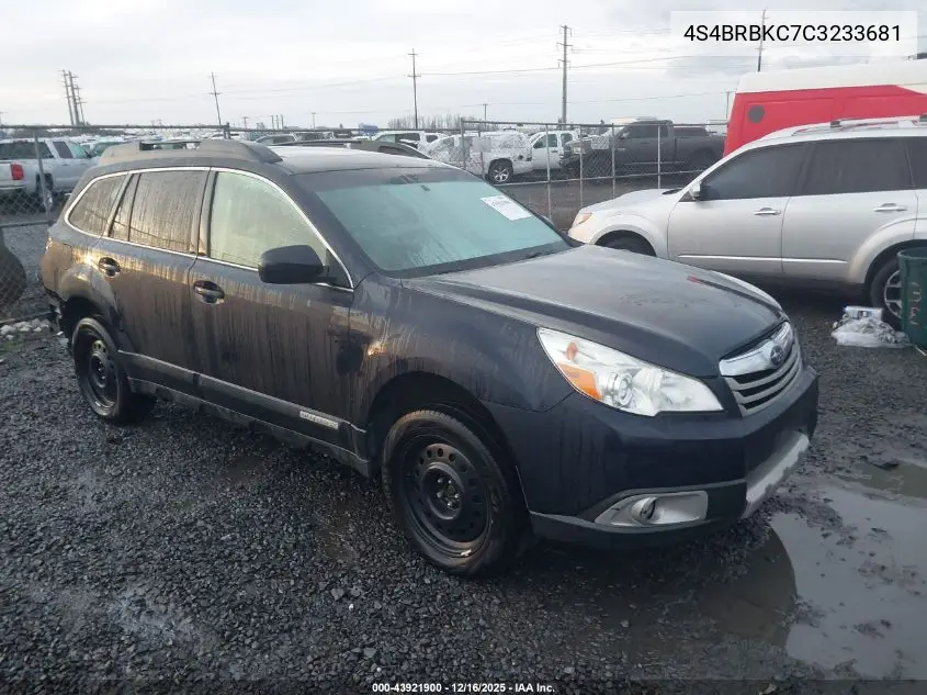4S4BRBKC7C3233681 2012 Subaru Outback 2.5I Limited