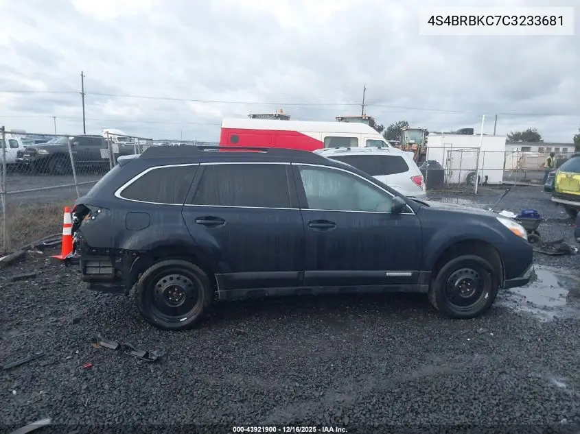 4S4BRBKC7C3233681 2012 Subaru Outback 2.5I Limited