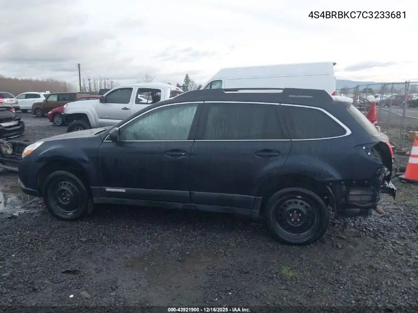 4S4BRBKC7C3233681 2012 Subaru Outback 2.5I Limited