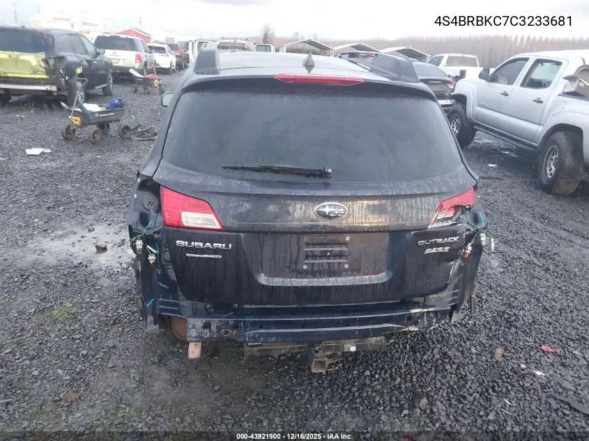 4S4BRBKC7C3233681 2012 Subaru Outback 2.5I Limited