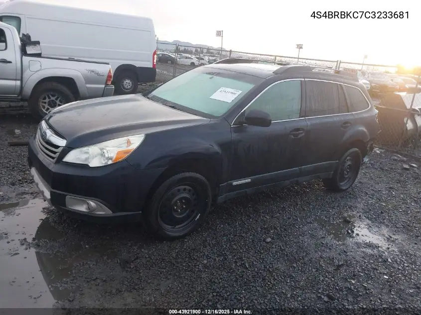 4S4BRBKC7C3233681 2012 Subaru Outback 2.5I Limited