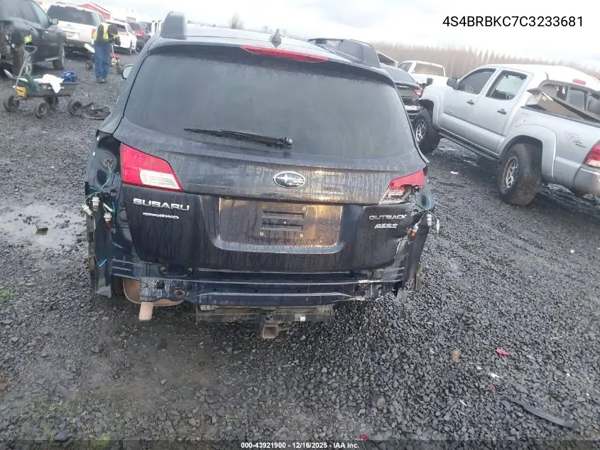 4S4BRBKC7C3233681 2012 Subaru Outback 2.5I Limited