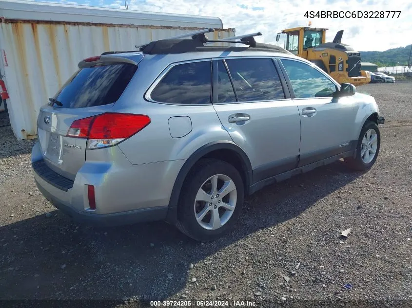 2013 Subaru Outback 2.5I Premium VIN: 4S4BRBCC6D3228777 Lot: 39724205