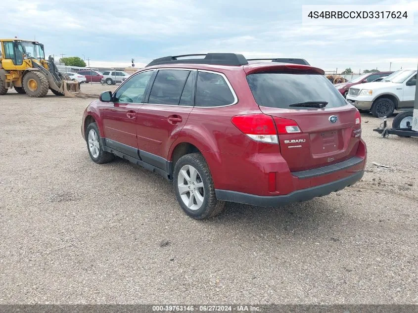 4S4BRBCCXD3317624 2013 Subaru Outback 2.5I Premium