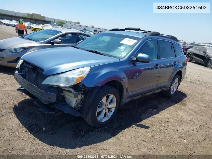 2013 Subaru Outback 2.5I Limited VIN: 4S4BRCKC5D3261602 Lot: 39802093