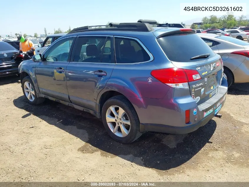 2013 Subaru Outback 2.5I Limited VIN: 4S4BRCKC5D3261602 Lot: 39802093