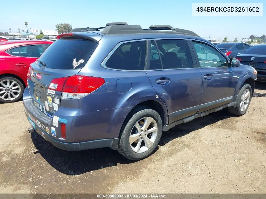 2013 Subaru Outback 2.5I Limited VIN: 4S4BRCKC5D3261602 Lot: 39802093