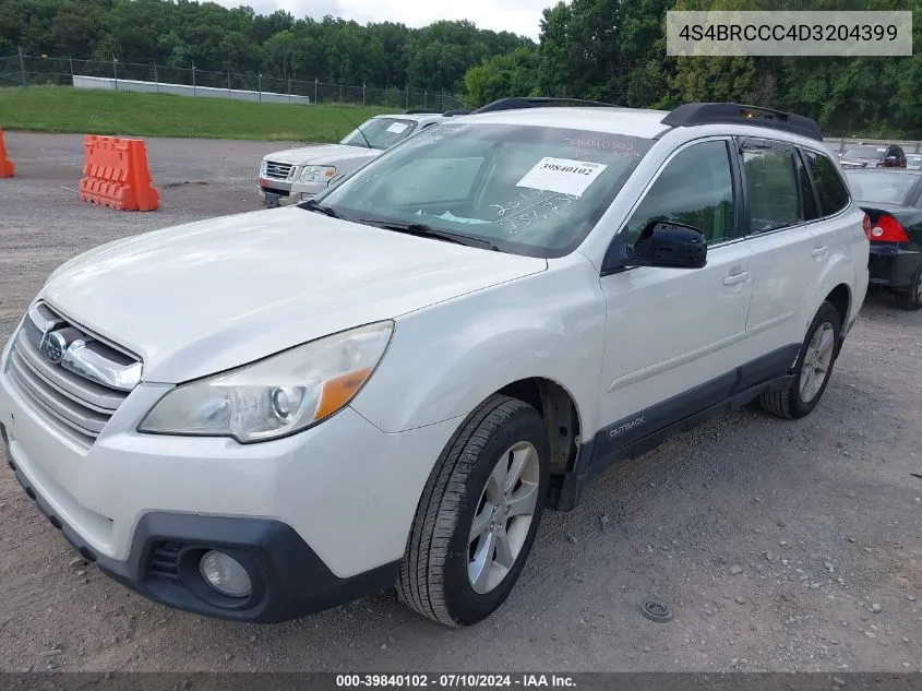 2013 Subaru Outback 2.5I Premium VIN: 4S4BRCCC4D3204399 Lot: 39840102