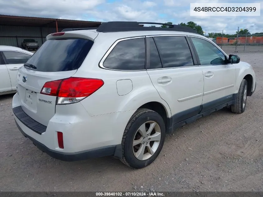 2013 Subaru Outback 2.5I Premium VIN: 4S4BRCCC4D3204399 Lot: 39840102