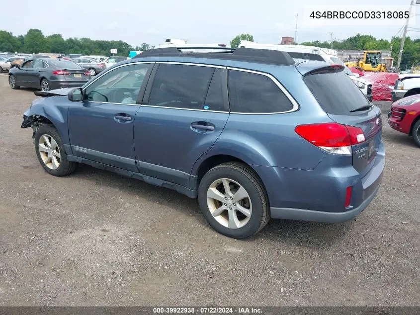 2013 Subaru Outback 2.5I Premium VIN: 4S4BRBCC0D3318085 Lot: 39922938