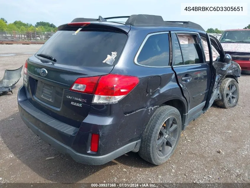 2013 Subaru Outback 2.5I Limited VIN: 4S4BRBKC6D3305651 Lot: 39937368