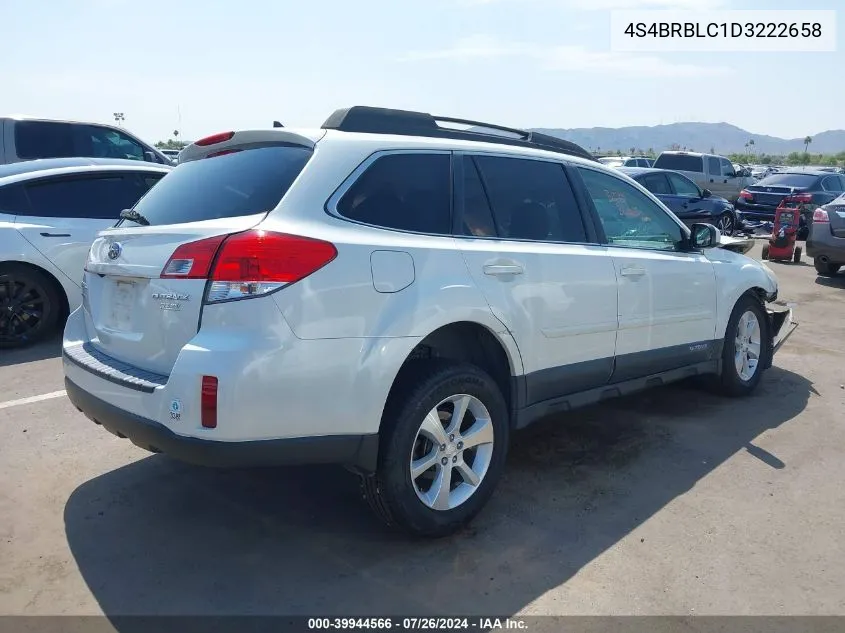 2013 Subaru Outback 2.5I Limited VIN: 4S4BRBLC1D3222658 Lot: 39944566