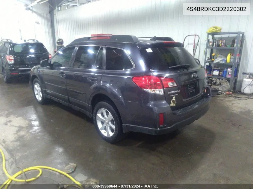 2013 Subaru Outback 3.6R Limited VIN: 4S4BRDKC3D2220302 Lot: 39960644