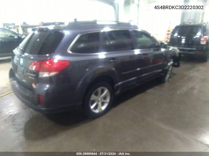 4S4BRDKC3D2220302 2013 Subaru Outback 3.6R Limited