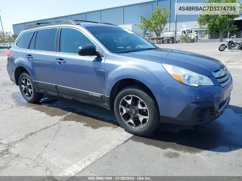 2013 Subaru Outback 2.5I VIN: 4S4BRBAC7D3274735 Lot: 39961808