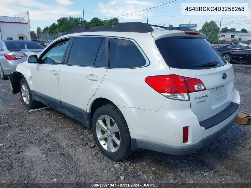 2013 Subaru Outback 2.5I Limited VIN: 4S4BRCKC4D3258268 Lot: 39971947