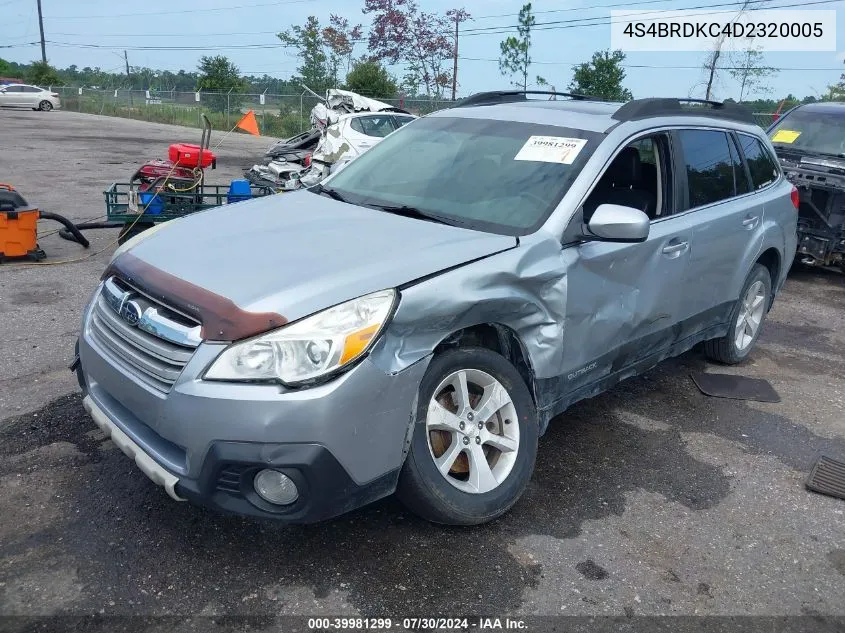 2013 Subaru Outback 3.6R Limited VIN: 4S4BRDKC4D2320005 Lot: 39981299