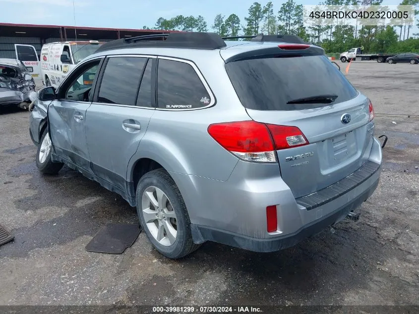 2013 Subaru Outback 3.6R Limited VIN: 4S4BRDKC4D2320005 Lot: 39981299