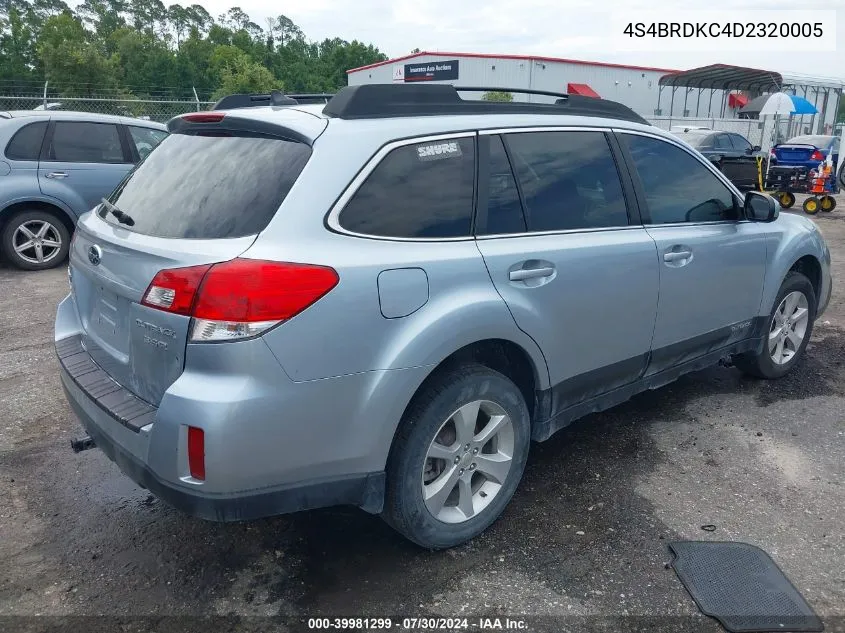 2013 Subaru Outback 3.6R Limited VIN: 4S4BRDKC4D2320005 Lot: 39981299