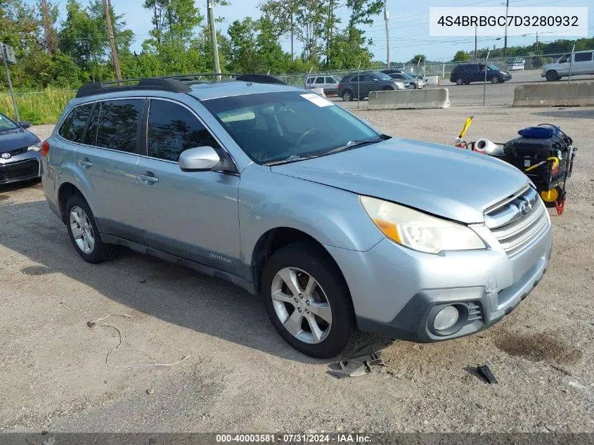 2013 Subaru Outback 2.5I Premium VIN: 4S4BRBGC7D3280932 Lot: 40003581