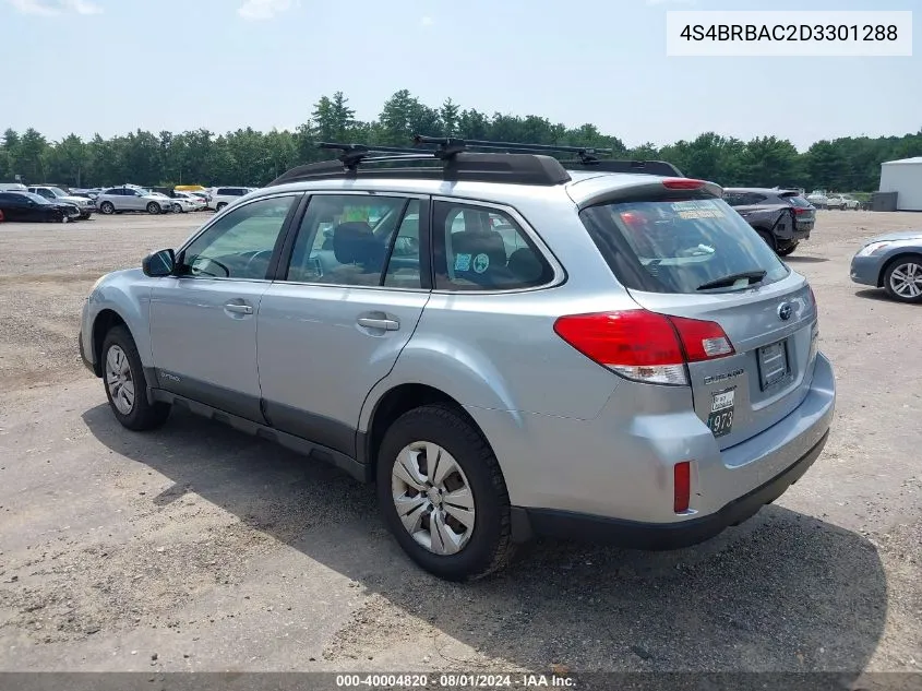 2013 Subaru Outback 2.5I VIN: 4S4BRBAC2D3301288 Lot: 40004820