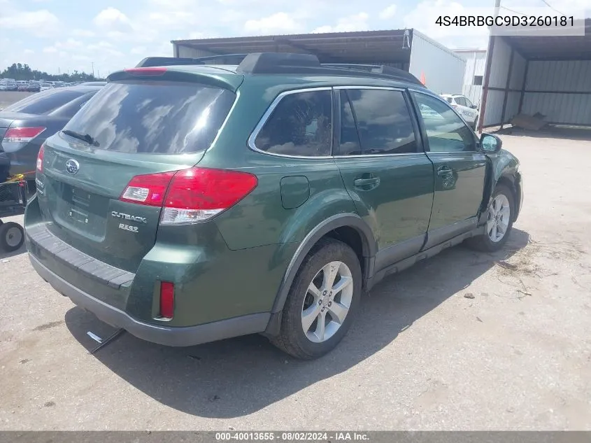 4S4BRBGC9D3260181 2013 Subaru Outback 2.5I Premium