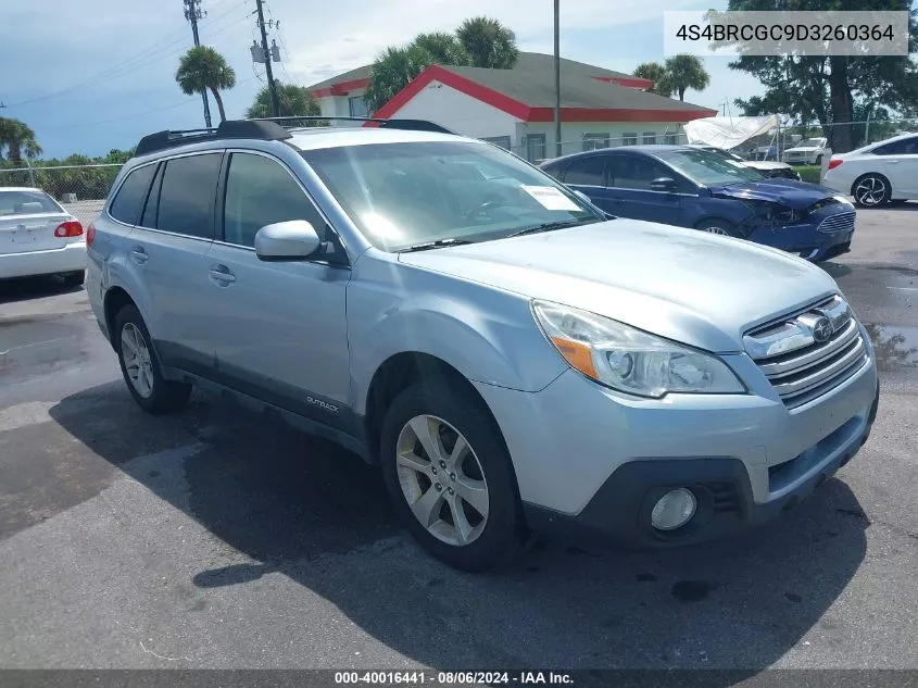 2013 Subaru Outback 2.5I Premium VIN: 4S4BRCGC9D3260364 Lot: 40016441