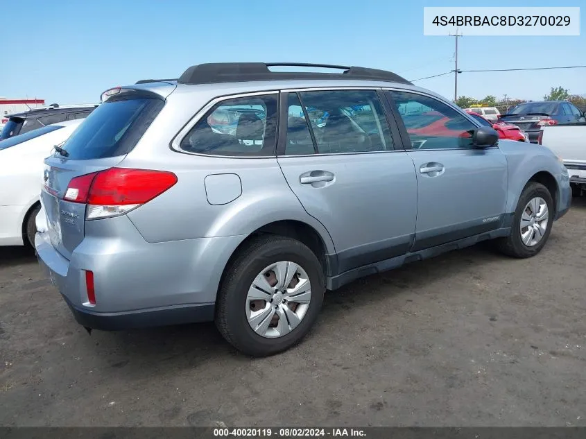 4S4BRBAC8D3270029 2013 Subaru Outback 2.5I