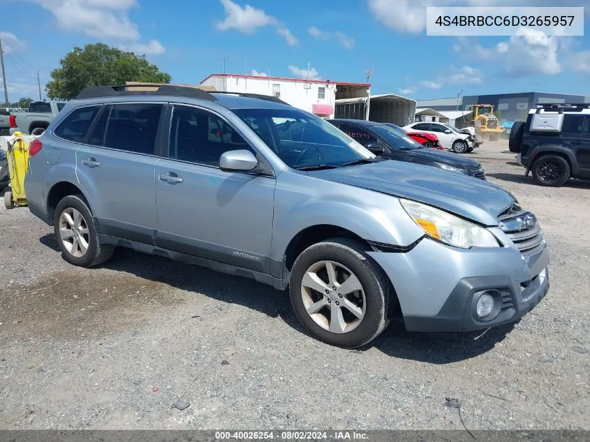 2013 Subaru Outback 2.5I Premium VIN: 4S4BRBCC6D3265957 Lot: 40026254