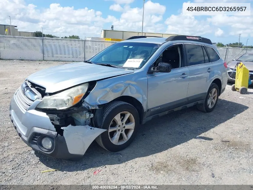 2013 Subaru Outback 2.5I Premium VIN: 4S4BRBCC6D3265957 Lot: 40026254