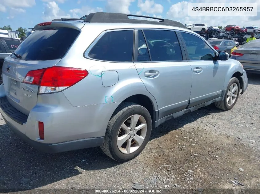 2013 Subaru Outback 2.5I Premium VIN: 4S4BRBCC6D3265957 Lot: 40026254