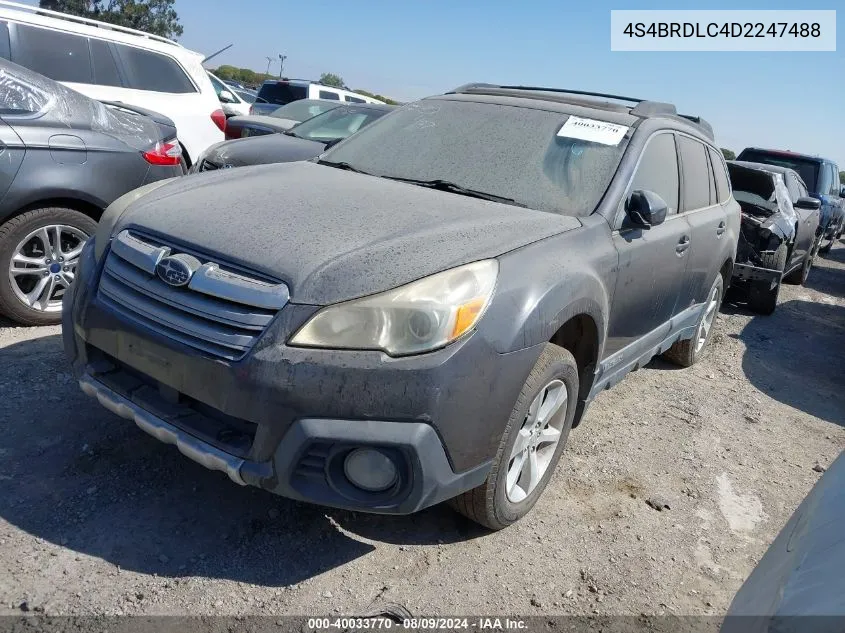 2013 Subaru Outback VIN: 4S4BRDLC4D2247488 Lot: 40033770