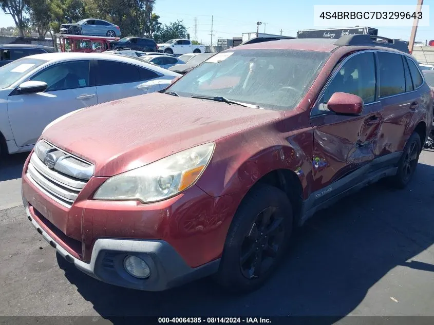 2013 Subaru Outback 2.5I Premium VIN: 4S4BRBGC7D3299643 Lot: 40064385