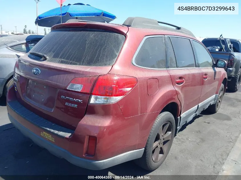 2013 Subaru Outback 2.5I Premium VIN: 4S4BRBGC7D3299643 Lot: 40064385