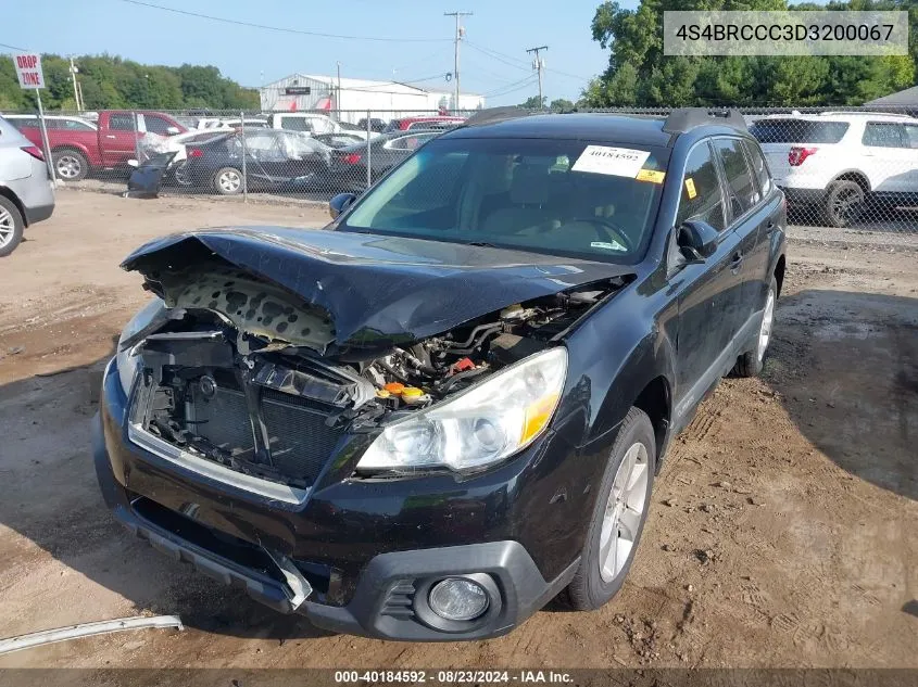 2013 Subaru Outback 2.5I Premium VIN: 4S4BRCCC3D3200067 Lot: 40184592