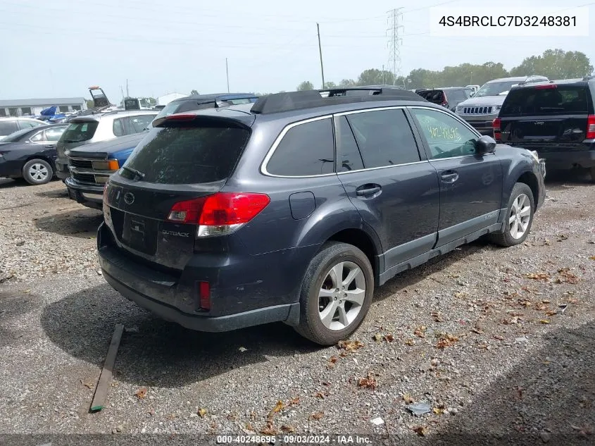 2013 Subaru Outback 2.5I Limited VIN: 4S4BRCLC7D3248381 Lot: 40248695