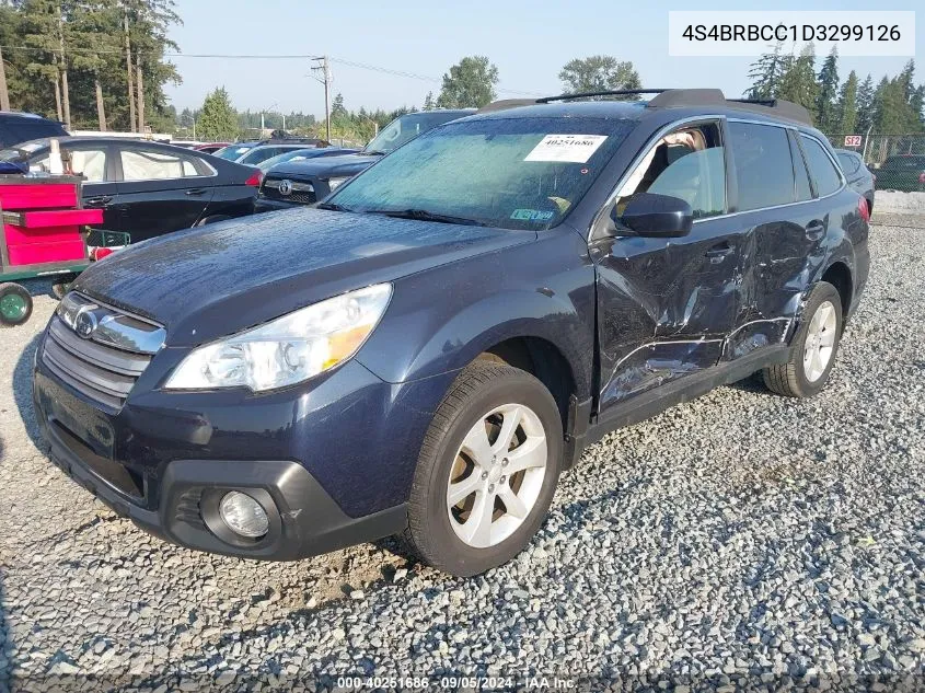 2013 Subaru Outback 2.5I Premium VIN: 4S4BRBCC1D3299126 Lot: 40251686